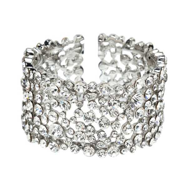 Statement Crystal Cuff Bracelet – 50mm Wide - Picture 1 of 1